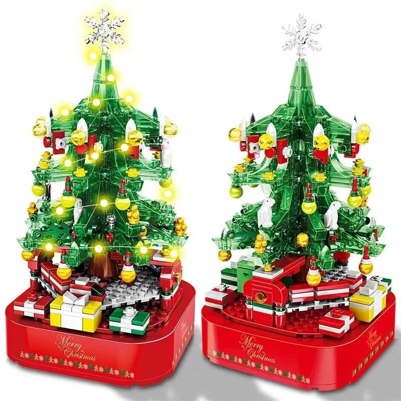 Building Blocks MOC Expert Christmas Tree Santa Music Light Box Bricks Kids Toys - 5