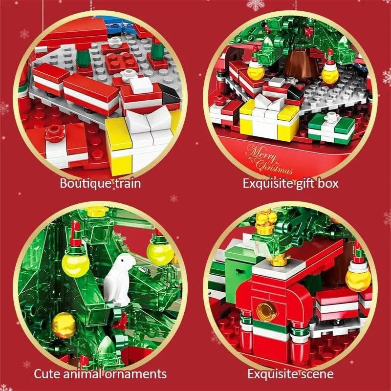 Building Blocks MOC Expert Christmas Tree Santa Music Light Box Bricks Kids Toys - 4