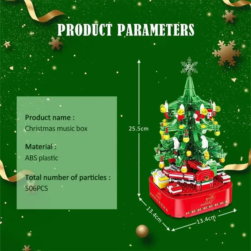 Building Blocks MOC Expert Christmas Tree Santa Music Light Box Bricks Kids Toys - 3