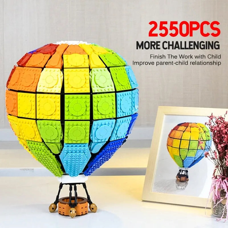 Building Blocks MOC Expert Creator Rainbow Balloon Bricks Toys - 2