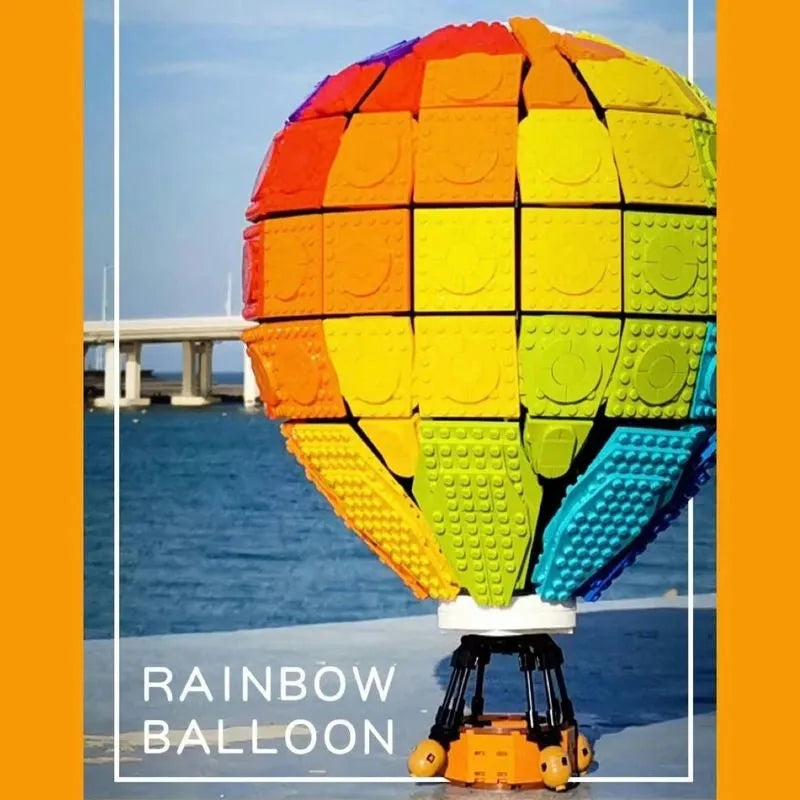 Building Blocks MOC Expert Creator Rainbow Balloon Bricks Toys - 9
