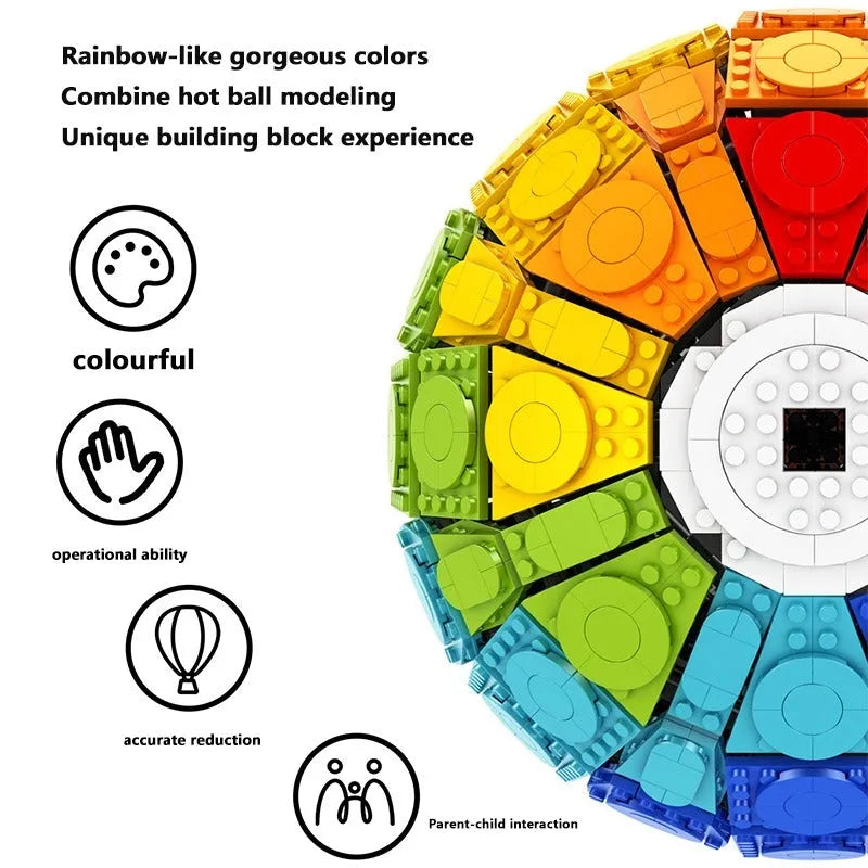 Building Blocks MOC Expert Creator Rainbow Balloon Bricks Toys - 3