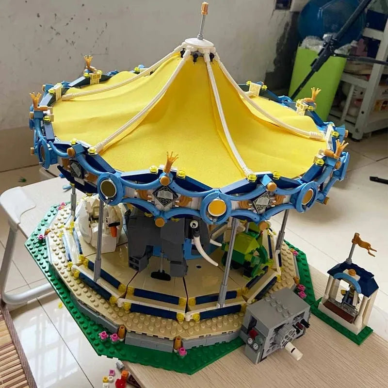 MOC Expert Creator Street City Carousel Bricks Toys