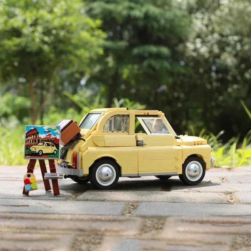 Building Blocks Expert Creator Tech MOC Classic Fiat 500 Car Bricks Toys Construction Set Toys - 11