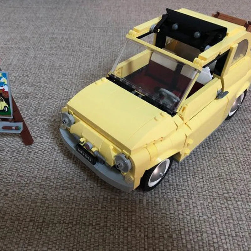 Building Blocks Expert Creator Tech MOC Classic Fiat 500 Car Bricks Toys - 3