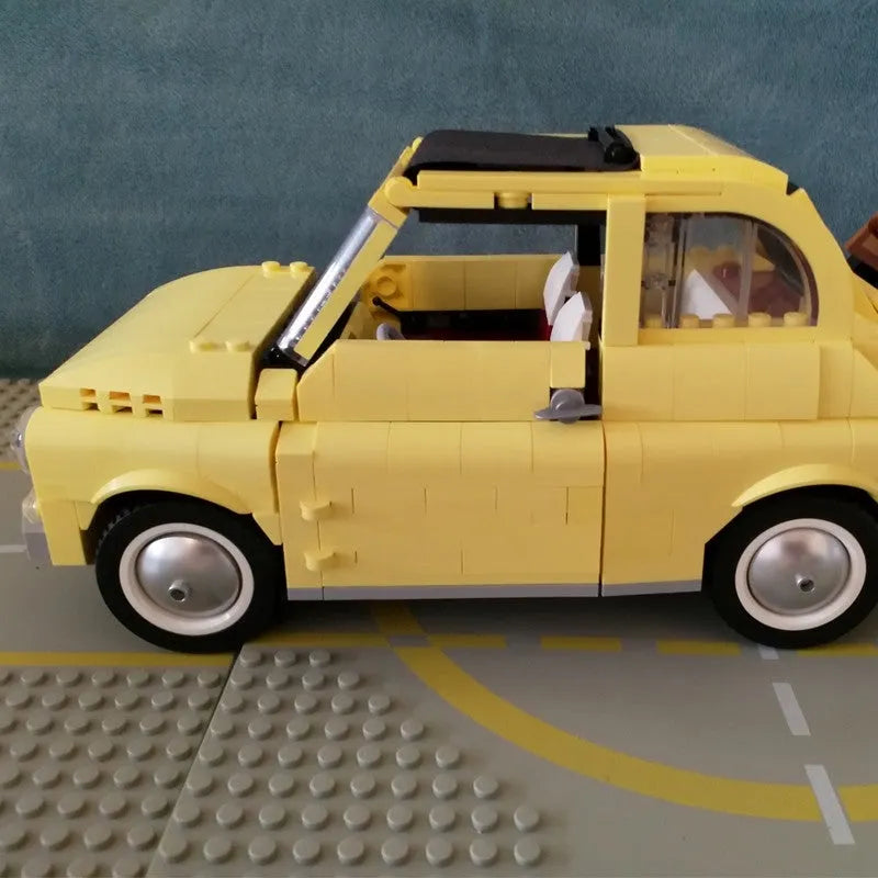 Building Blocks Expert Creator Tech MOC Classic Fiat 500 Car Bricks Toys - 2
