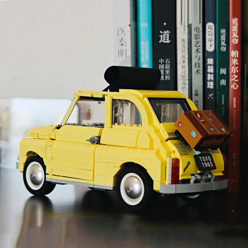 Building Blocks Expert Creator Tech MOC Classic Fiat 500 Car Bricks Toys Construction Set Toys - 1