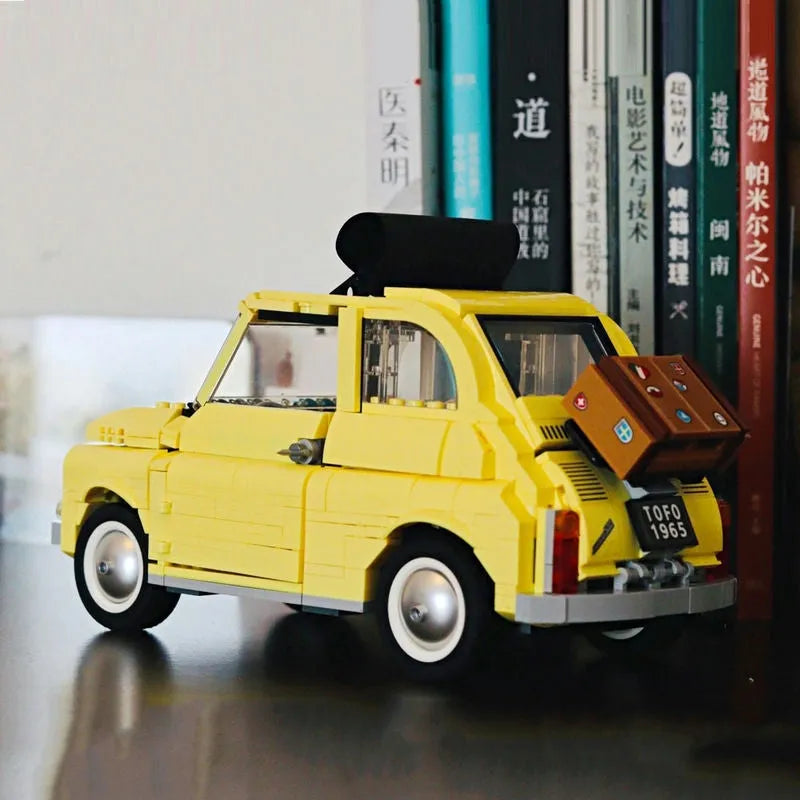 Building Blocks Expert Creator Tech MOC Classic Fiat 500 Car Bricks Toys - 1