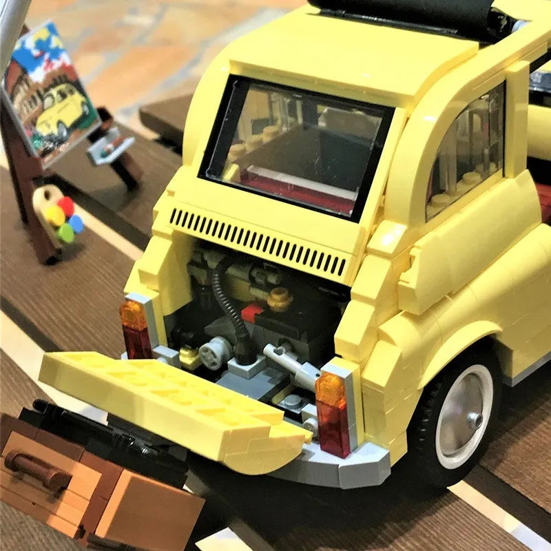 Building Blocks Expert Creator Tech MOC Classic Fiat 500 Car Bricks Toys - 13