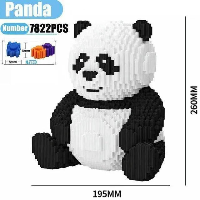 Expert MOC Large Panda Bear Mini Bricks Building Blocks
