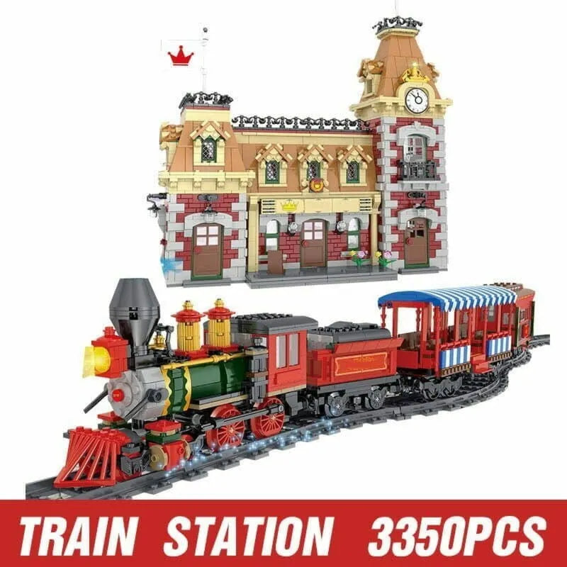 Building Blocks MOC Expert Motorized RC Train Station Bricks Toy 11001 - 1
