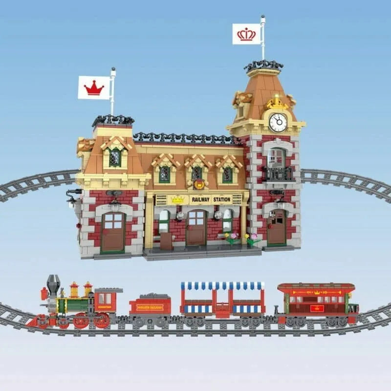 Building Blocks MOC Expert Motorized RC Train Station Bricks Toy 11001 - 6