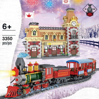 Thumbnail for Building Blocks MOC Expert Motorized RC Train Station Bricks Toy 11001 - 3