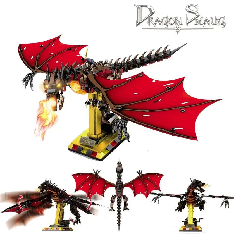 Building Blocks MOC Expert Movie Smaug Dragon Bricks Toys 13003 - 4