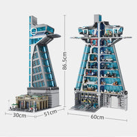 Thumbnail for Building Blocks Expert MOC Super Heroes Tower With Lights Kids Bricks Toy - 9