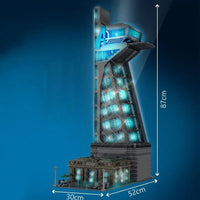 Thumbnail for Building Blocks Expert MOC Super Heroes Tower With Lights Kids Bricks Toy - 4