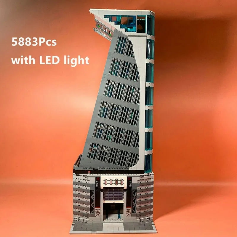 Building Blocks Expert MOC Super Heroes Tower With Lights Kids Bricks Toy - 10