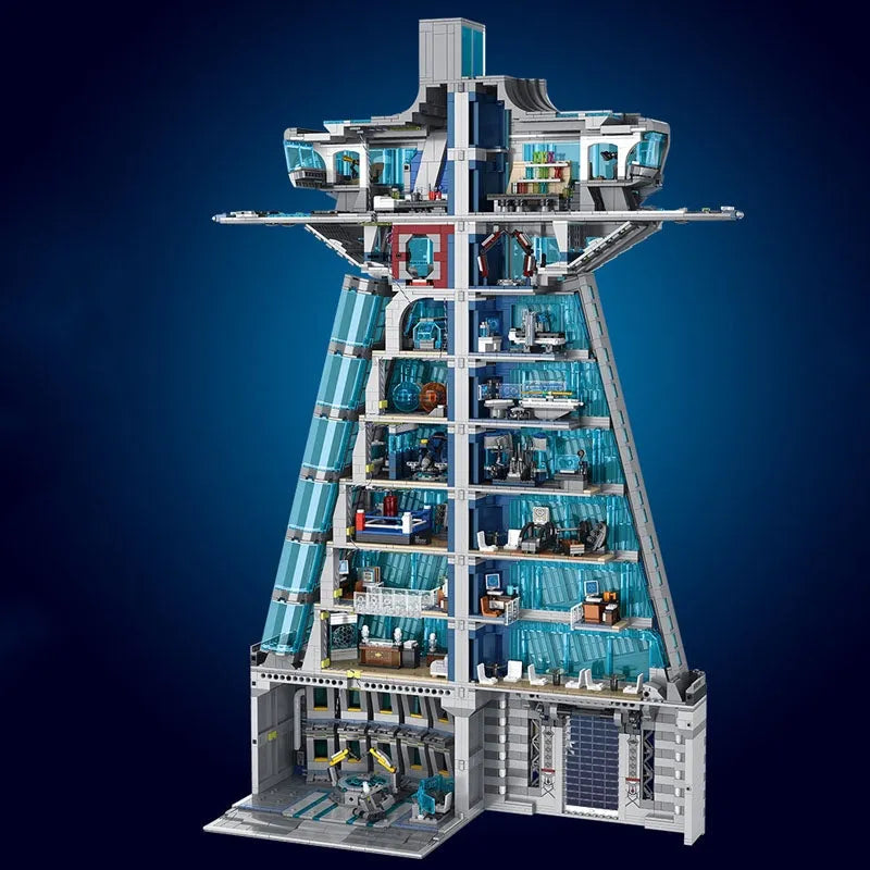Building Blocks Expert MOC Super Heroes Tower With Lights Kids Bricks Toy - 3