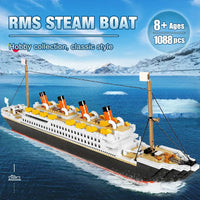 Thumbnail for Building Blocks MOC Experts RMS Titanic Steam Ship Boat Bricks Kids Toys 15005 - 4