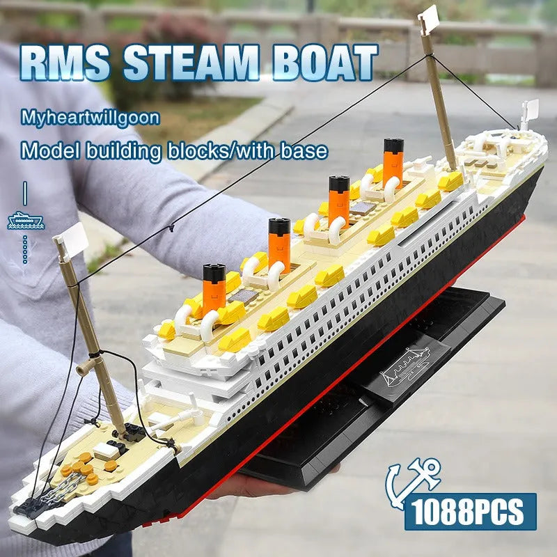 Building Blocks MOC Experts RMS Titanic Steam Ship Boat Bricks Kids Toys 15005 - 5