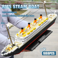 Thumbnail for Building Blocks MOC Experts RMS Titanic Steam Ship Boat Bricks Kids Toys 15005 - 5