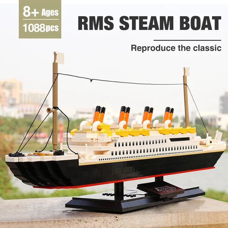Building Blocks MOC Experts RMS Titanic Steam Ship Boat Bricks Kids Toys 15005 - 6