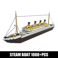 Thumbnail for Building Blocks MOC Experts RMS Titanic Steam Ship Boat Bricks Kids Toys 15005 - 1