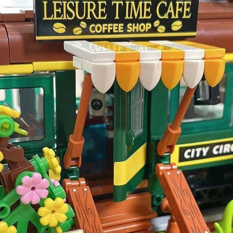 Building Blocks MOC Experts Train Coffee House Modular MINI Bricks Kids Toys Construction Set Toys - 10