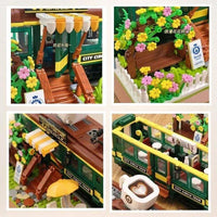 Thumbnail for Building Blocks MOC Experts Train Coffee House Modular MINI Bricks Kids Toys - 8