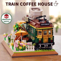Thumbnail for Building Blocks MOC Experts Train Coffee House Modular MINI Bricks Kids Toys - 2