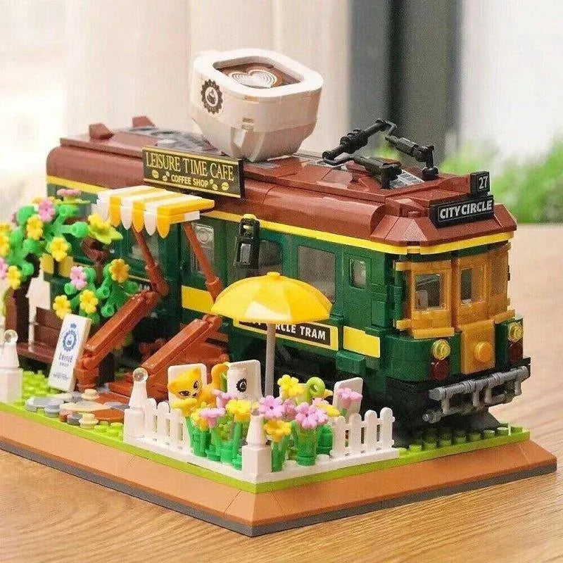Building Blocks MOC Experts Train Coffee House Modular MINI Bricks Kids Toys Construction Set Toys - 9