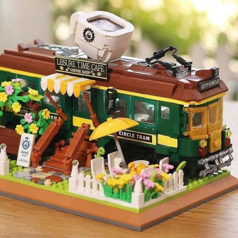 Building Blocks MOC Experts Train Coffee House Modular MINI Bricks Kids Toys Construction Set Toys - 11