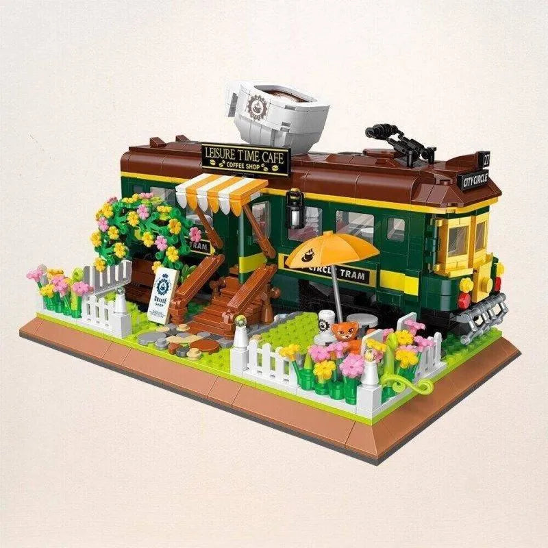 Building Blocks MOC Experts Train Coffee House Modular MINI Bricks Kids Toys Construction Set Toys - 4