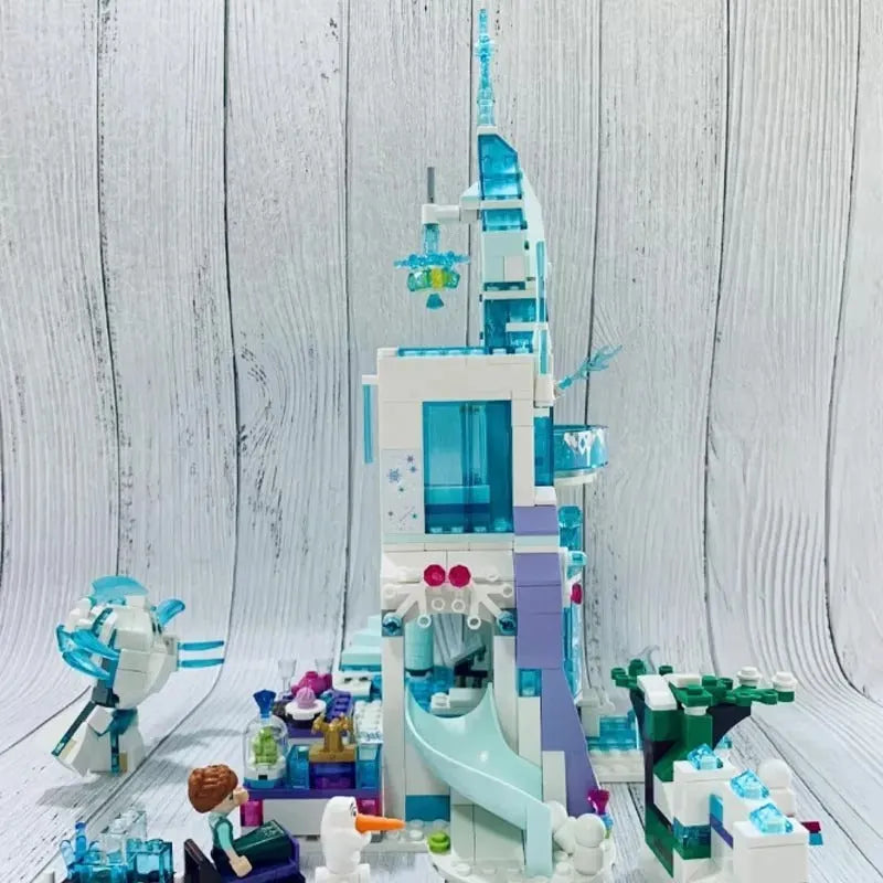Building Blocks MOC Friends 3016 Elsa Magical Ice Palace Bricks Toy - 3