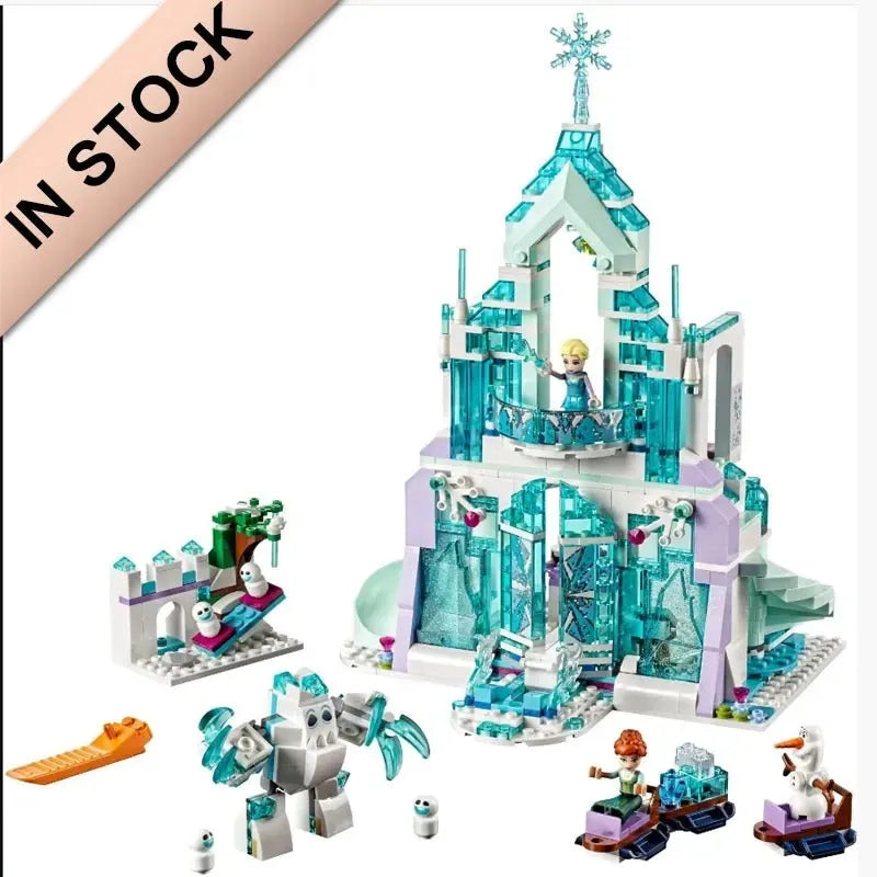 Building Blocks MOC Friends 3016 Elsa Magical Ice Palace Bricks Toy - 1