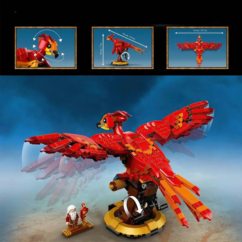 Building Blocks MOC Harry Potter 99917 Fawkes Dumbledore’s Phoenix Bricks Toy - 3