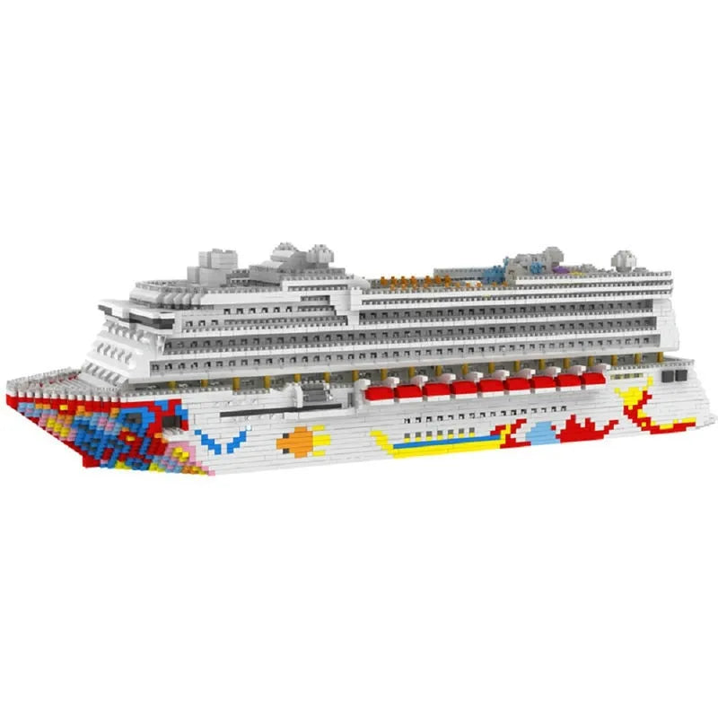 Building Blocks MOC Ideas Big Luxury Cruise Liner Ship MINI Bricks Toys - 9