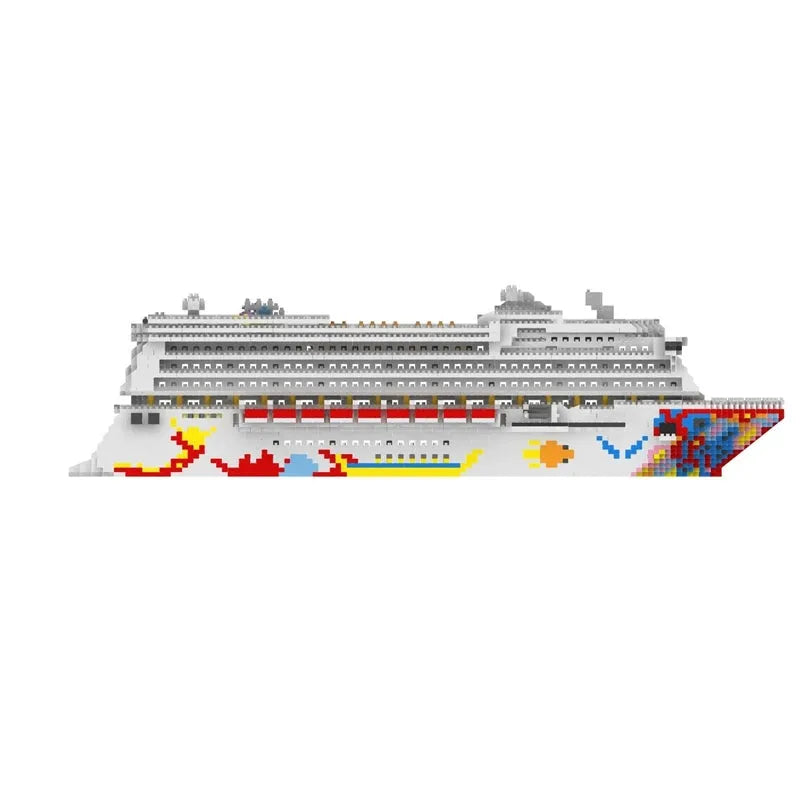 Building Blocks MOC Ideas Big Luxury Cruise Liner Ship MINI Bricks Toys - 2