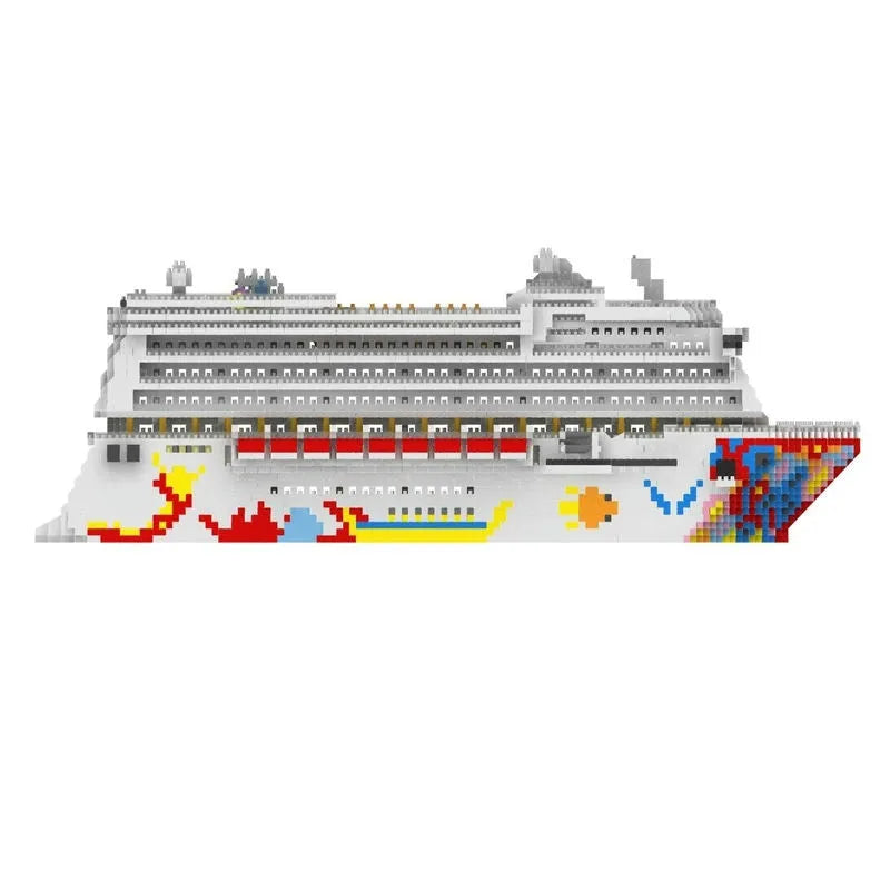 Building Blocks MOC Ideas Big Luxury Cruise Liner Ship MINI Bricks Toys - 3