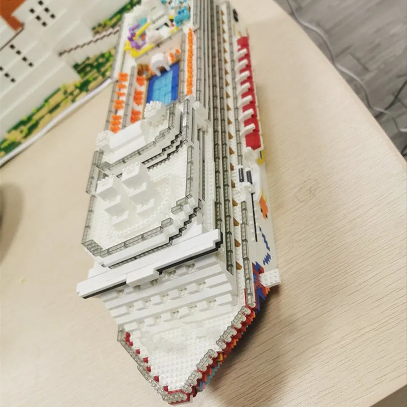 Building Blocks MOC Ideas Big Luxury Cruise Liner Ship MINI Bricks Toys - 7