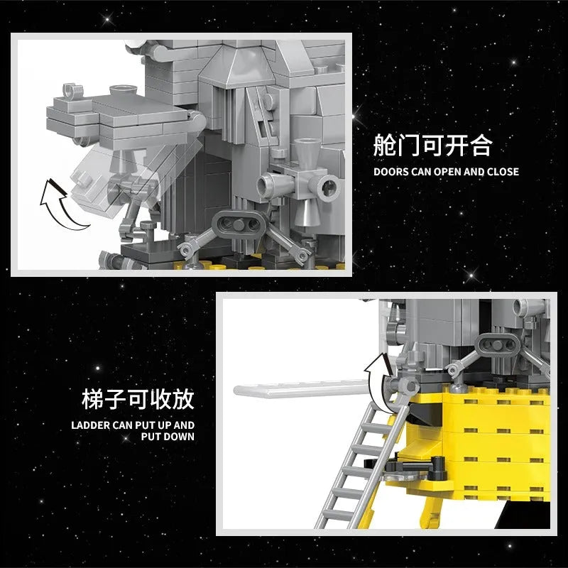 Building Blocks MOC Ideas Lunar Lander Module Bricks Toys 13001 - 11