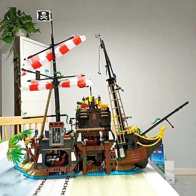 Building Blocks Ideas MOC Pirates Barracuda Bay Ship 698998 Bricks Toy - 6
