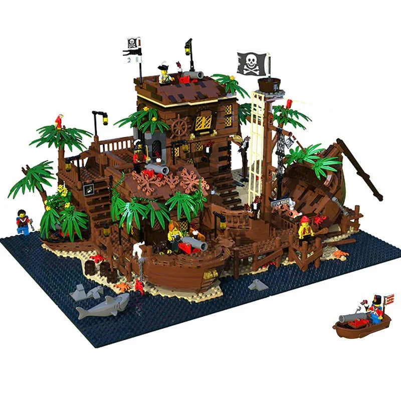 Building Blocks MOC Ideas Pirates Of Barracuda Bay Ship 49016 Bricks Toys - 3