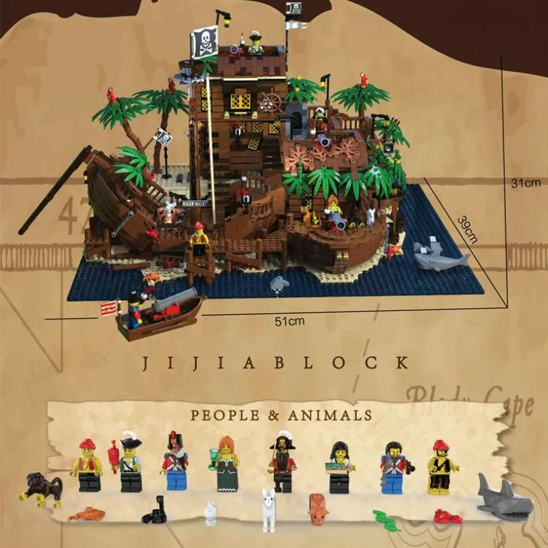 Building Blocks MOC Ideas Pirates Of Barracuda Bay Ship 49016 Bricks Toys - 7