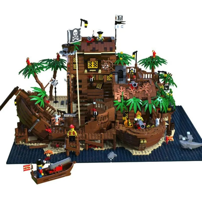 Building Blocks MOC Ideas Pirates Of Barracuda Bay Ship 49016 Bricks Toys - 1