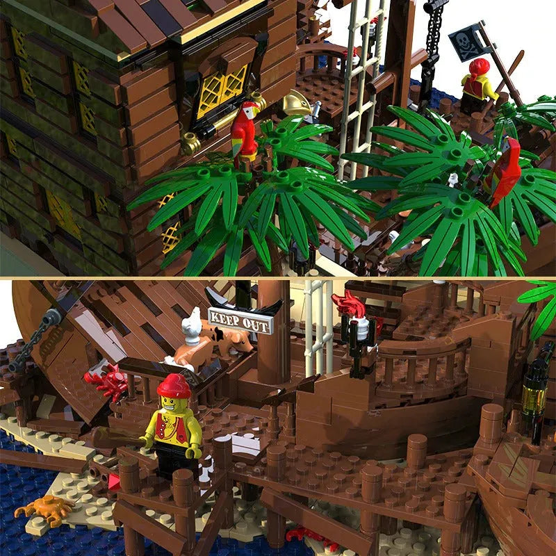 Building Blocks MOC Ideas Pirates Of Barracuda Bay Ship 49016 Bricks Toys - 4