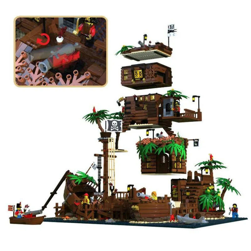 Building Blocks MOC Ideas Pirates Of Barracuda Bay Ship 49016 Bricks Toys - 8