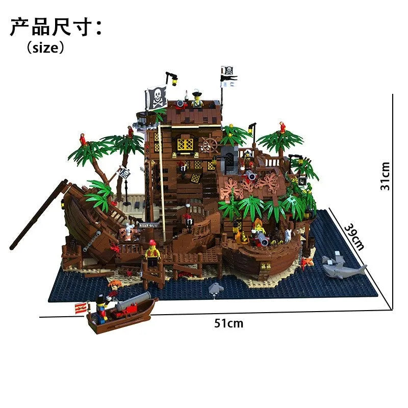 Building Blocks MOC Ideas Pirates Of Barracuda Bay Ship 49016 Bricks Toys - 2