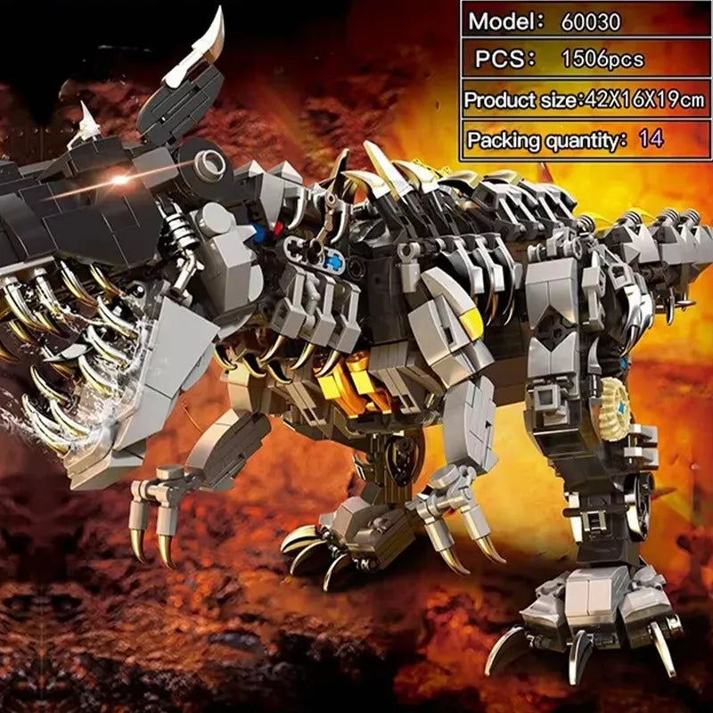 Building Blocks MOC Mechanical Ancient Beasts Dinosaur Bricks Toy - 2