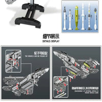 Thumbnail for Building Blocks MOC Military Aircraft F22 Raptor Fighter Jet Bricks Toy - 4